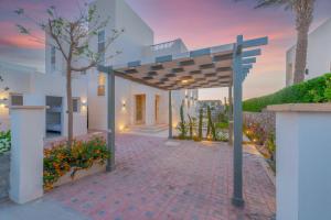a rendering of a house with a wooden pergola at Joubal 3BR Villa Private Pool next to Marina in Hurghada