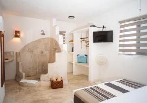 TV a/nebo společenská místnost v ubytování Villa Los Mangles Boutique Hotel
