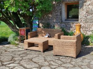 Istumisnurk majutusasutuses Gîte de Navacelles