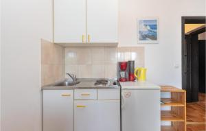 A kitchen or kitchenette at Stunning Apartment In Jadranovo With House Sea View