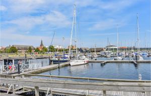 un grupo de barcos atracados en un puerto deportivo en 4 Bedroom Beautiful Home In Ystad, en Ystad