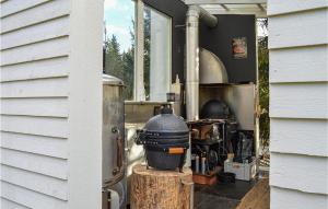 瑪麗費萊德的住宿－Cozy Home In Mariefred With Wifi，一个带烧烤架和炉灶的户外厨房