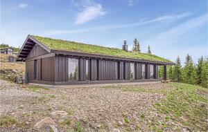 una casa con techo de césped en la cima de una colina en Beautiful Home In Øyer With Sauna, en Øyer
