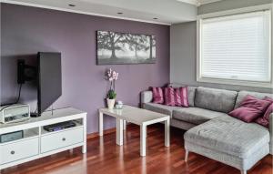 sala de estar con sofá y TV en Nice Home In Kristiansand With 4 Bedrooms And Wifi, en Kristiansand