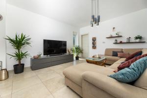 TV a/nebo společenská místnost v ubytování Vila Petra with sea view
