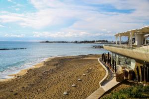 a view of the beach from a house at Spacious 2 BR appartment near mall -Internet 1Gbps in Paphos