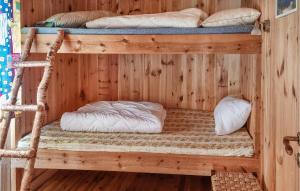 two bunk beds in a wooden room at 3 Bedroom Amazing Home In Sgne in Søgne