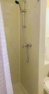 La salle de bains est pourvue d'une cabine de douche et de toilettes. dans l'établissement Entire Two Double Bedrooms Flat N4, à Great Yarmouth