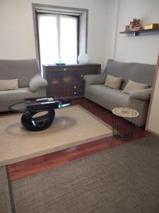 salon z 2 kanapami i stolikiem kawowym w obiekcie apartment garden w mieście Caldas de Reis