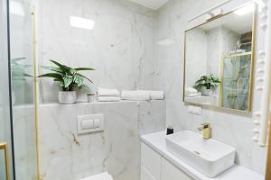 Ένα μπάνιο στο M&K Apartamenty Amber Delux, Gdańsk - Wyspa Sobieszewska