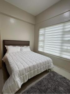 宿霧市的住宿－1BR Unit - MIGAs Haven @ One Pavilion Place，一间卧室设有一张大床和一个窗户。