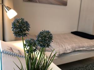 Postel nebo postele na pokoji v ubytování Loft Froenskip Nordsee Park Dangast