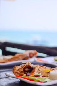 a plate of food sitting on a table at Gafitas in Playa Blanca