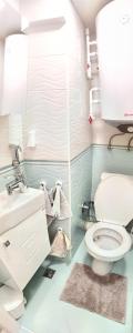 un baño con inodoro y lavabo en Дом Анести, en Varna 35 fotos más