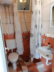 a bathroom with a toilet and a sink at Apartmani Ljumović Budva in Budva +35 photos