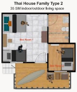 a floor plan of a house with a house at Longtail Beach Resort in Thong Nai Pan Yai