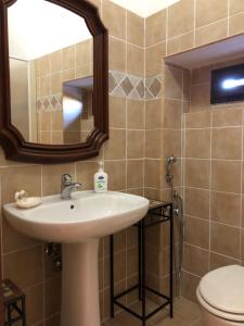 a bathroom with a sink and a toilet at PALAZZO STILLITANO Classificazione 3 SORRISI in Stilo