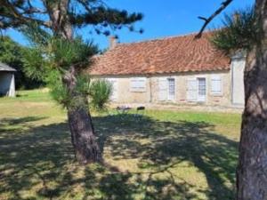 una casa con due alberi davanti di Maison de plain-pied au bord d'un étang en Berry, avec services inclus et garage pour vélos/motos - FR-1-591-353 a Rosnay Altre 5 foto