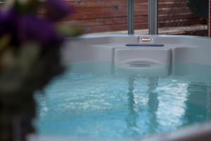 a hot tub sitting in a pool of water at Infinito Hotel in Buenos Aires