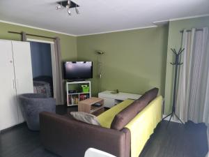 Vitam-Inn في فريسه - سور - سيمويس: غرفة معيشة مع أريكة وتلفزيون