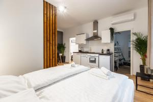 A kitchen or kitchenette at Cozy Studio Apartment Located in Vienna's Vibrant City Center Még 5 kép