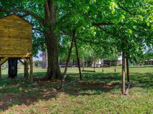 a tree with a bird house in a park at Apartment Vesela-3 by Interhome in Savudrija