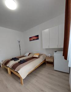 Un pat sau paturi într-o cameră la Arsenal House Budapest 1041