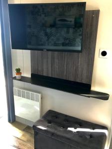 Mobil Home Vue sur Mer - Racine 03的电视和/或娱乐中心