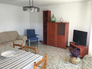 salon z kanapą i telewizorem w obiekcie Casa Collado w mieście San Vicente