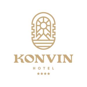 a logotype of a honeymoon hotel with a mandala ornament in a circle at Konvin Hotel by Reykjavik Keflavik Airport in Keflavík