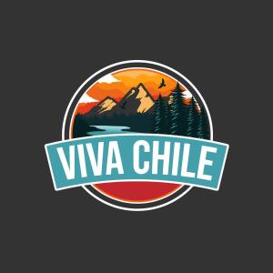 a badge with a mountain and the word viva chile at Viva Chile Providencia in Santiago