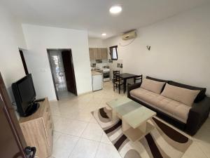 a living room with a couch and a table at Apartments Dionis in Kotor