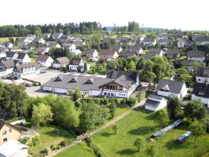 an aerial view of a small town with houses at Landgasthof Scherer in Wenden