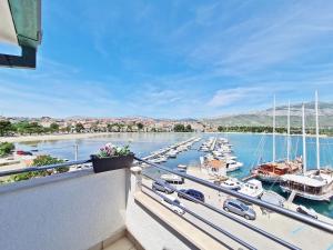 a view of a marina with boats in the water at Rooms and Apartments Porat in Split