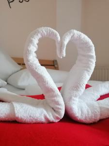Letto o letti in una camera di Pension Stausee