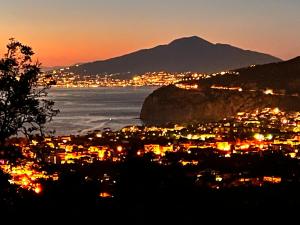 サンタニェッロにあるAgriturismo b&b L arancio In fioreの山の夜の街並み