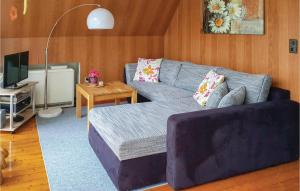 ein Wohnzimmer mit einem Sofa und einem TV in der Unterkunft Beautiful Home In Langelsheim With House A Mountain View in Langelsheim