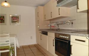Rocklinghausen的住宿－2 Bedroom Pet Friendly Apartment In Mhlhausen，厨房配有水槽和炉灶 顶部烤箱