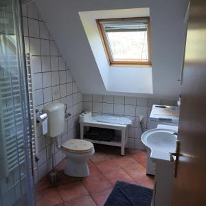a bathroom with a toilet and a sink at MMMM in Bovec
