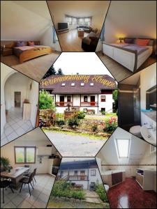 een collage van foto's van een huis bij Ferienwohnung Struppi Sächsische Schweiz in Struppen