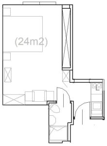 Plán poschodí v ubytovaní Sunny Apartment Warszawa