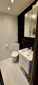 ein Badezimmer mit einem weißen WC und einem Waschbecken in der Unterkunft DUBLIN STAN na dan u MARŠALA TITA in Bar