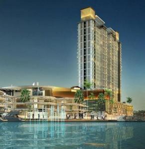 a rendering of a building next to the water at Gothca Imperium Residence Kuantan Studio Seaview in Kuantan