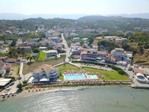 an aerial view of a resort on the water at Boho Sea View Studio in Planos