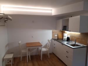 Kuchyň nebo kuchyňský kout v ubytování Hotel Weinert