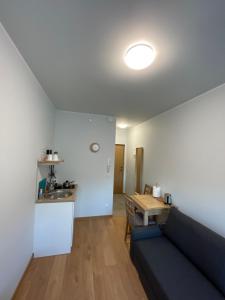 a living room with a couch and a table at Pepleri Studio 49 in Tartu
