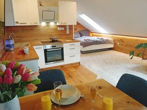 Postel nebo postele na pokoji v ubytování Apartmán u Ovečků - Nová Paka