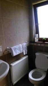 y baño con aseo blanco y lavamanos. en Room with a view, en Killarney