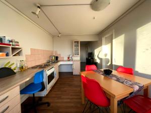 Kuchyň nebo kuchyňský kout v ubytování Bakland ad Lágafelli Apartment