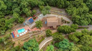 an aerial view of a house with a swimming pool at Villa Lara in Tortorici